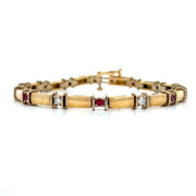 14K Yellow Gold Ruby and Diamond Bracelet - FINAL SALE